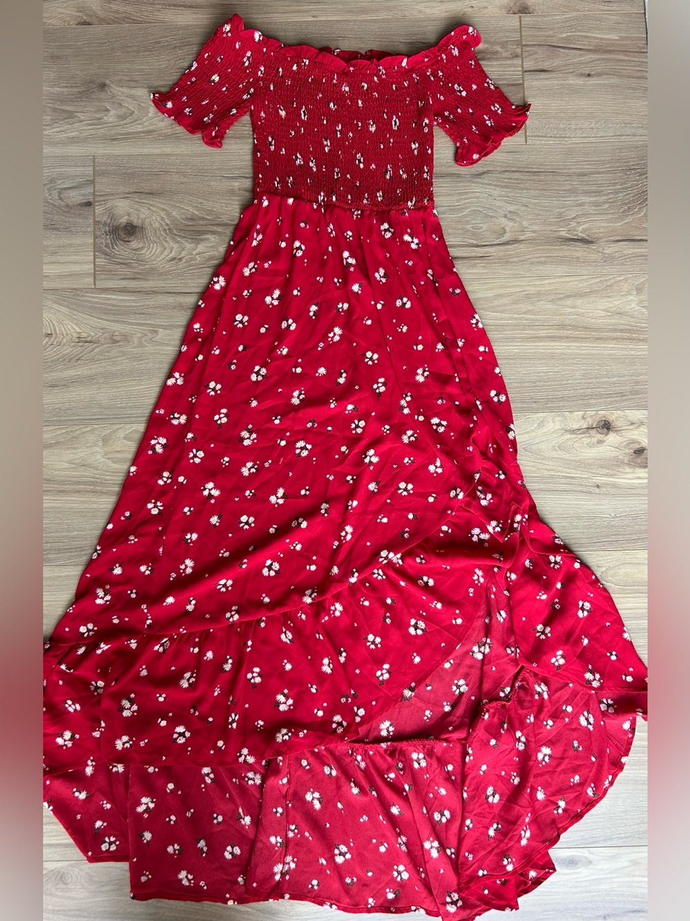 Mi Ami Red Floral Midi Dress